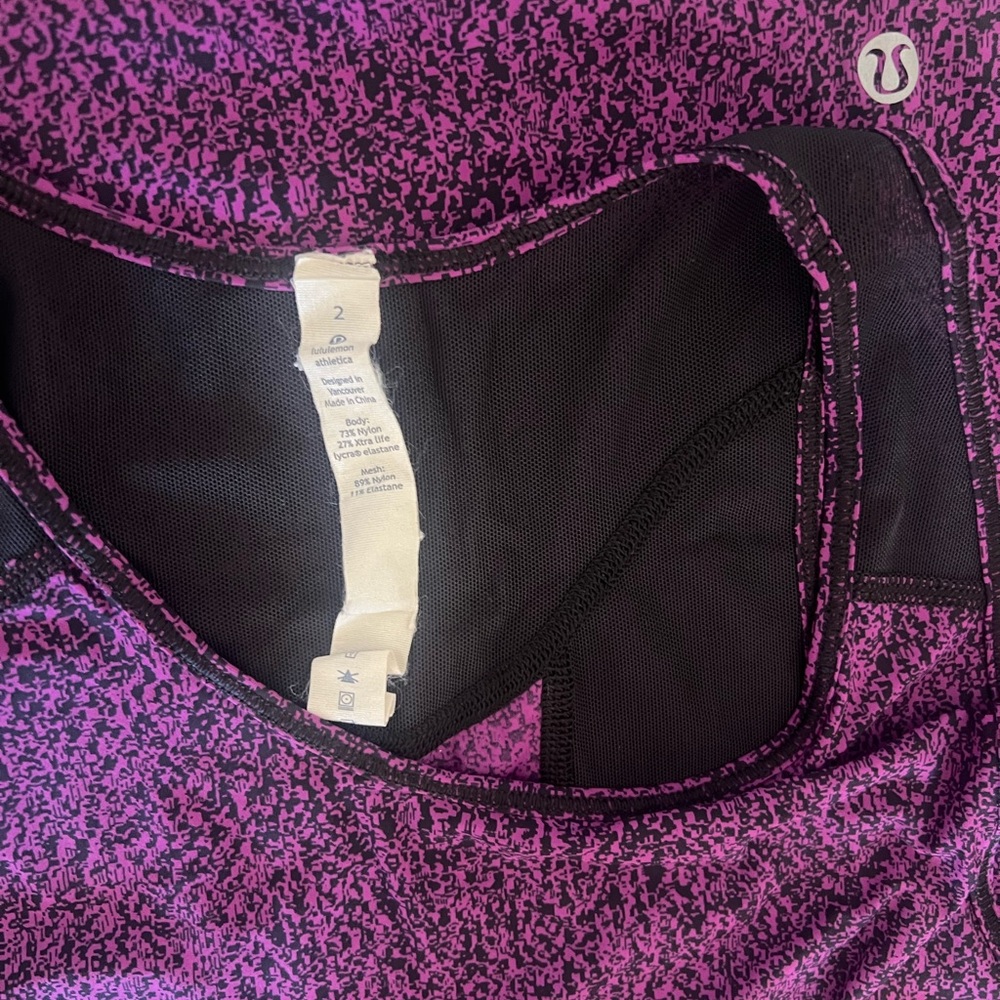 lululemon athletica Purple and Black Tank Top